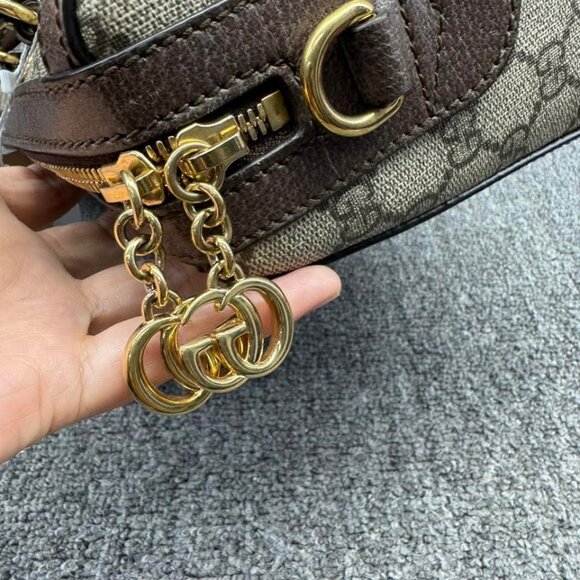 GUCCI Ophidia Boston Brown Canvas Satchel ccofb999-102525 - Picture 9 of 16
